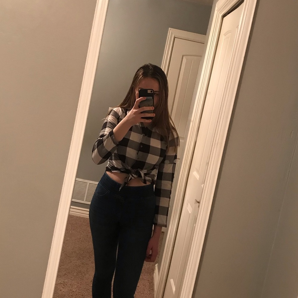 Plaid Flannel Button-Up Shirt
